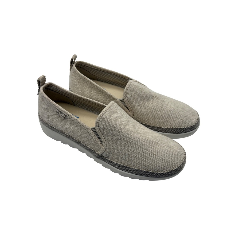 BOBS‎ from Skechers Slip On Shoes Womens 7.5 Beige Excellent Memory Foam Flats